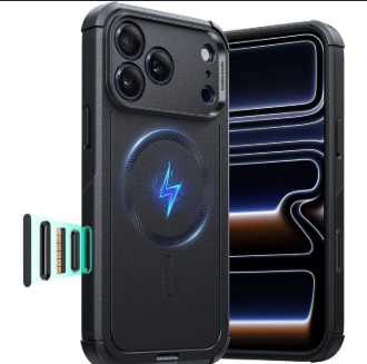 ESR iPhone 17 Pro Max Cyber Tough Magnetic Case con Stand, MagSafe y Control de Cámara Protección Grado Militar 7X