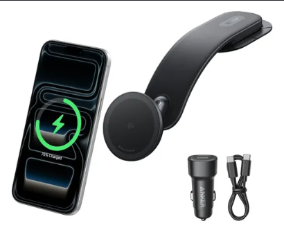 Anker Nano Wireless Car Charger MagSafe Qi2 15W con Adaptador y Cable para iPhone 12 al 17 Series