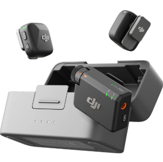 DJI Mic Mini (2 TX + 1 RX + estuche de carga) Sistema de 2 Micrófonos Inalámbricos Lavalier para iPhone / Cámara / Android